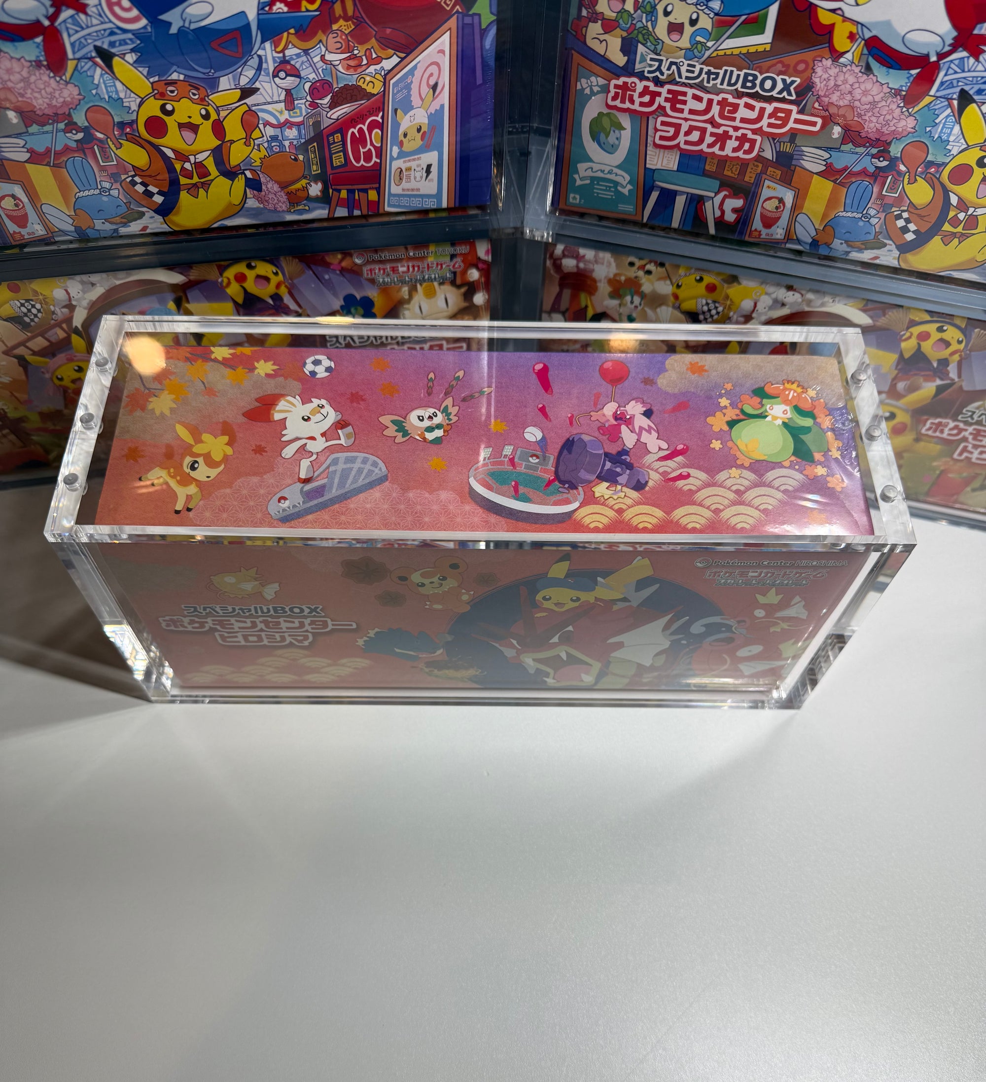 PRE ORDER - 3x Acrylic Case For Pokémon Center Tohoku/Hiroshima/Fukuoka Japanese Special Box