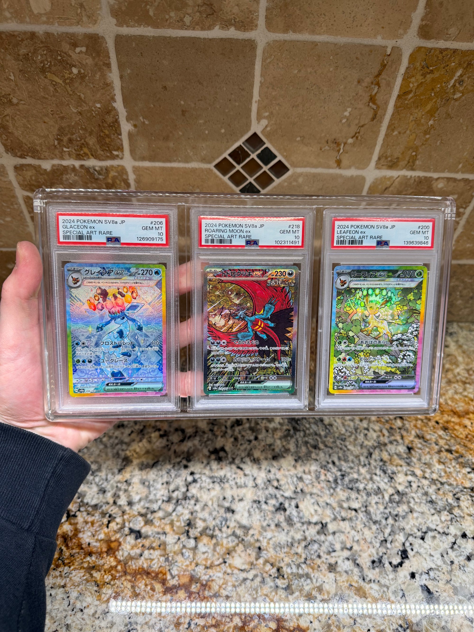 Triple PSA Slab Acrylic Display Case Magnetic Lid