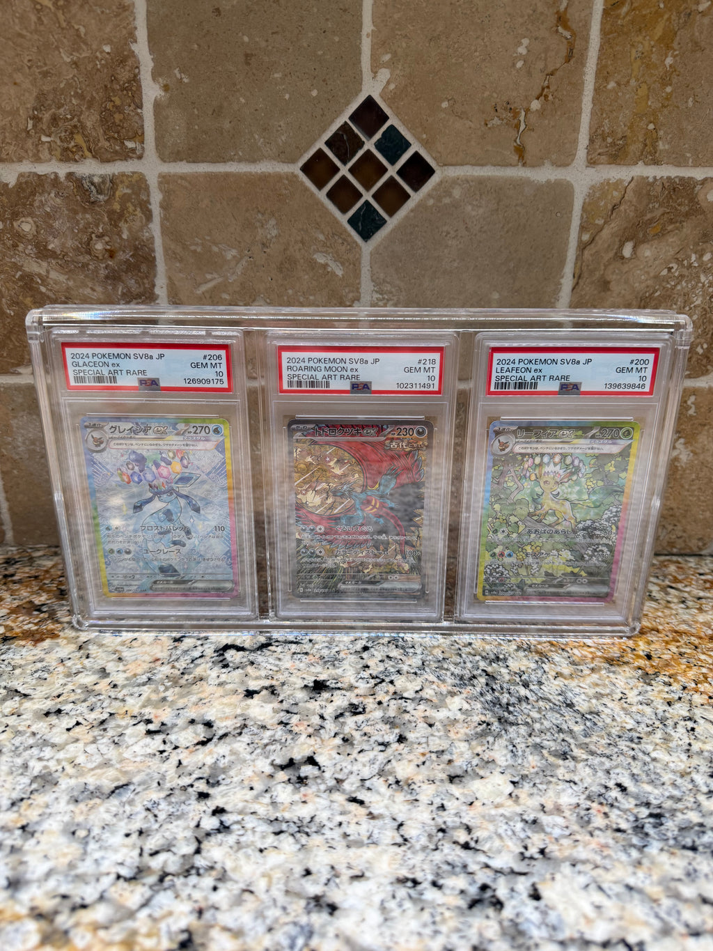 Triple PSA Slab Acrylic Display Case Magnetic Lid