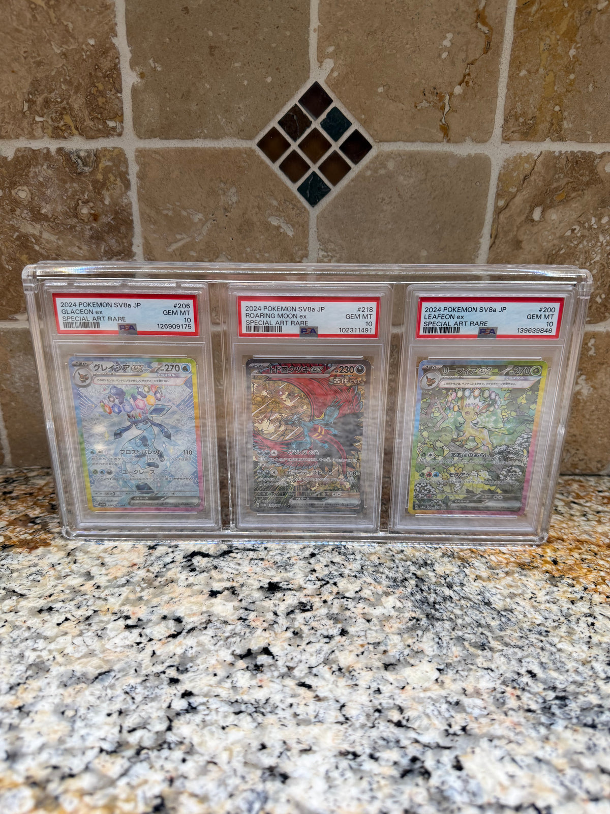 Triple PSA Slab Acrylic Display Case Magnetic Lid