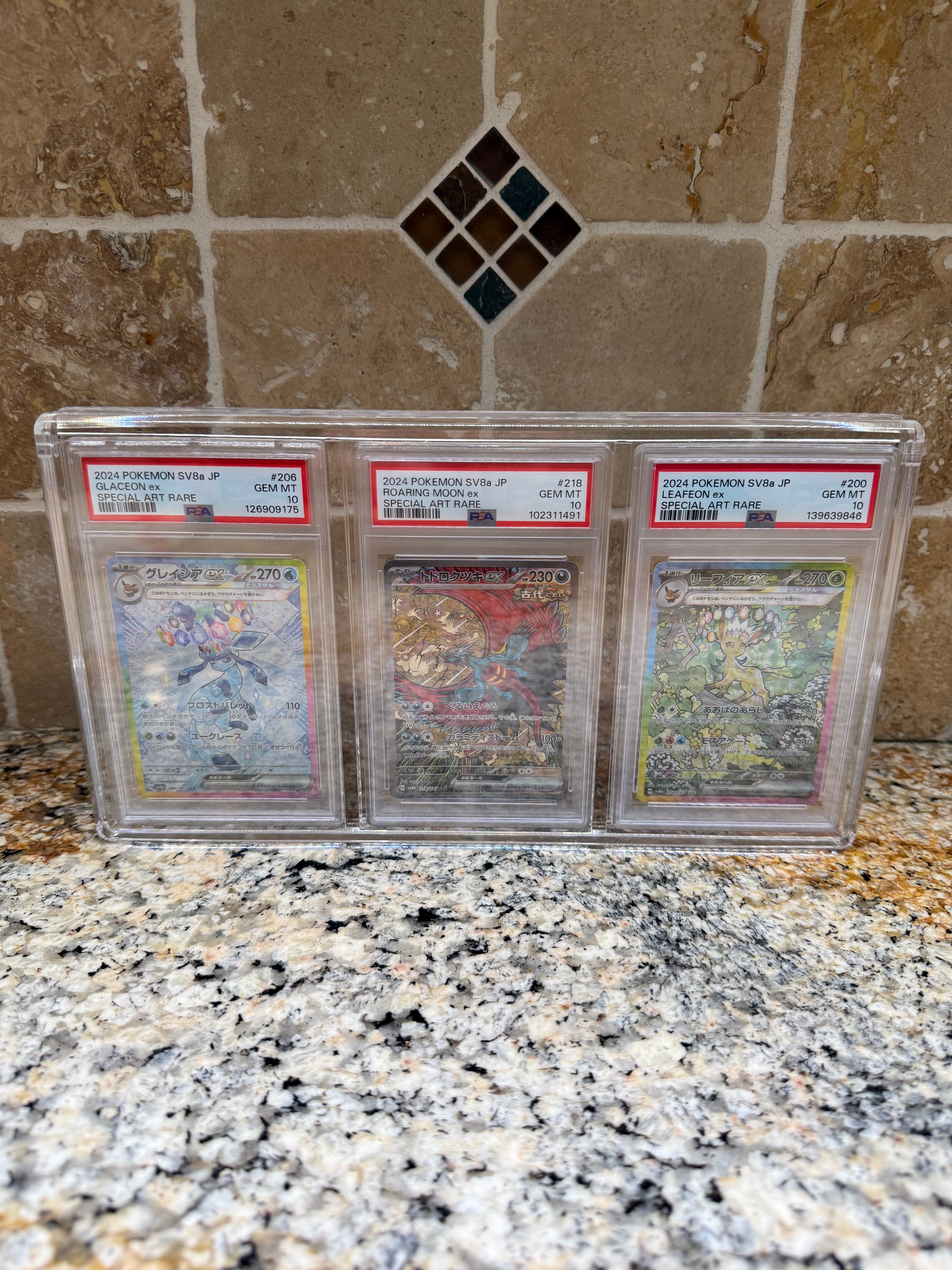 Triple PSA Slab Acrylic Display Case Magnetic Lid