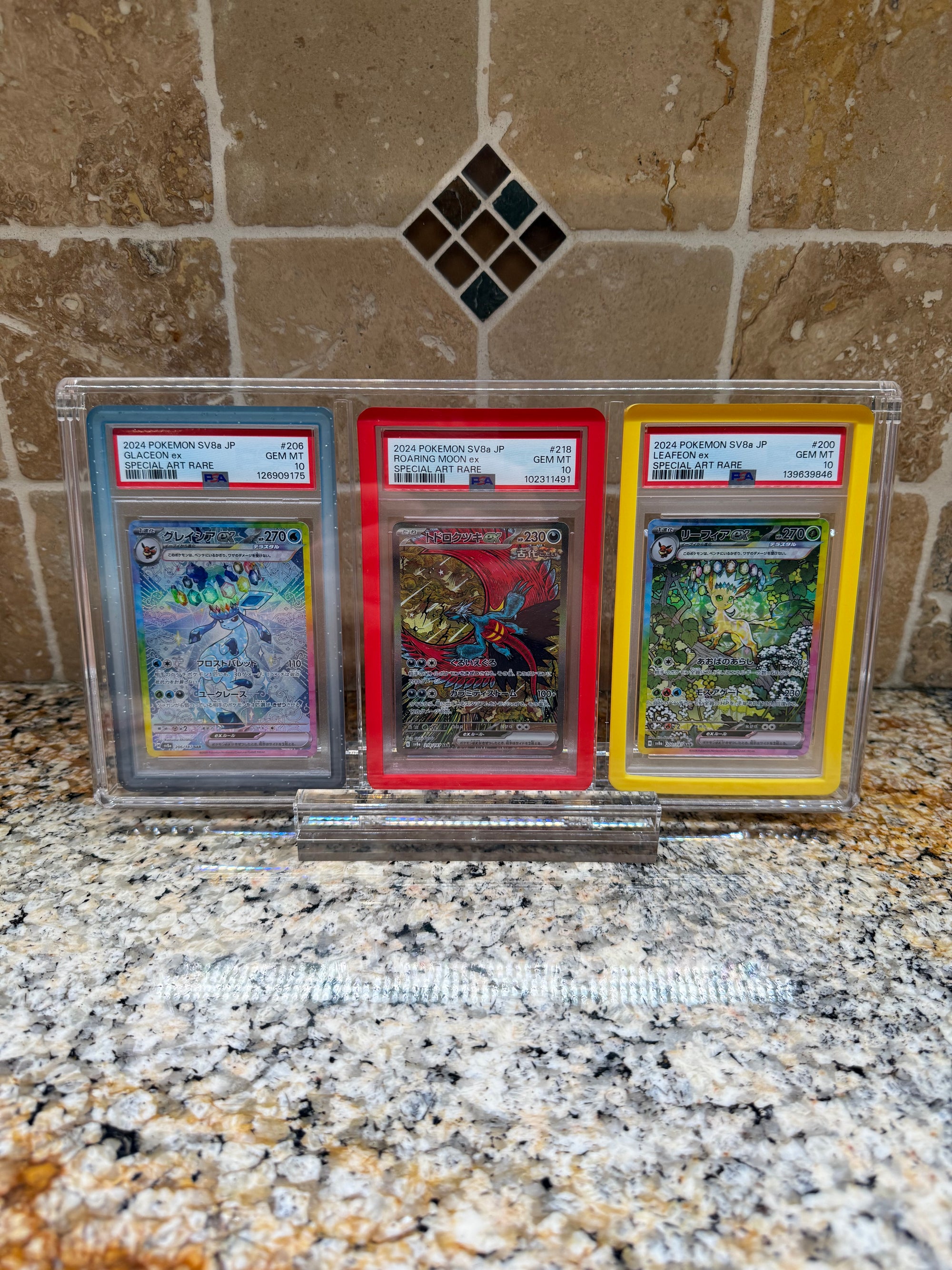Triple PSA Graded Slab Bumper Acrylic Display Case Magnetic