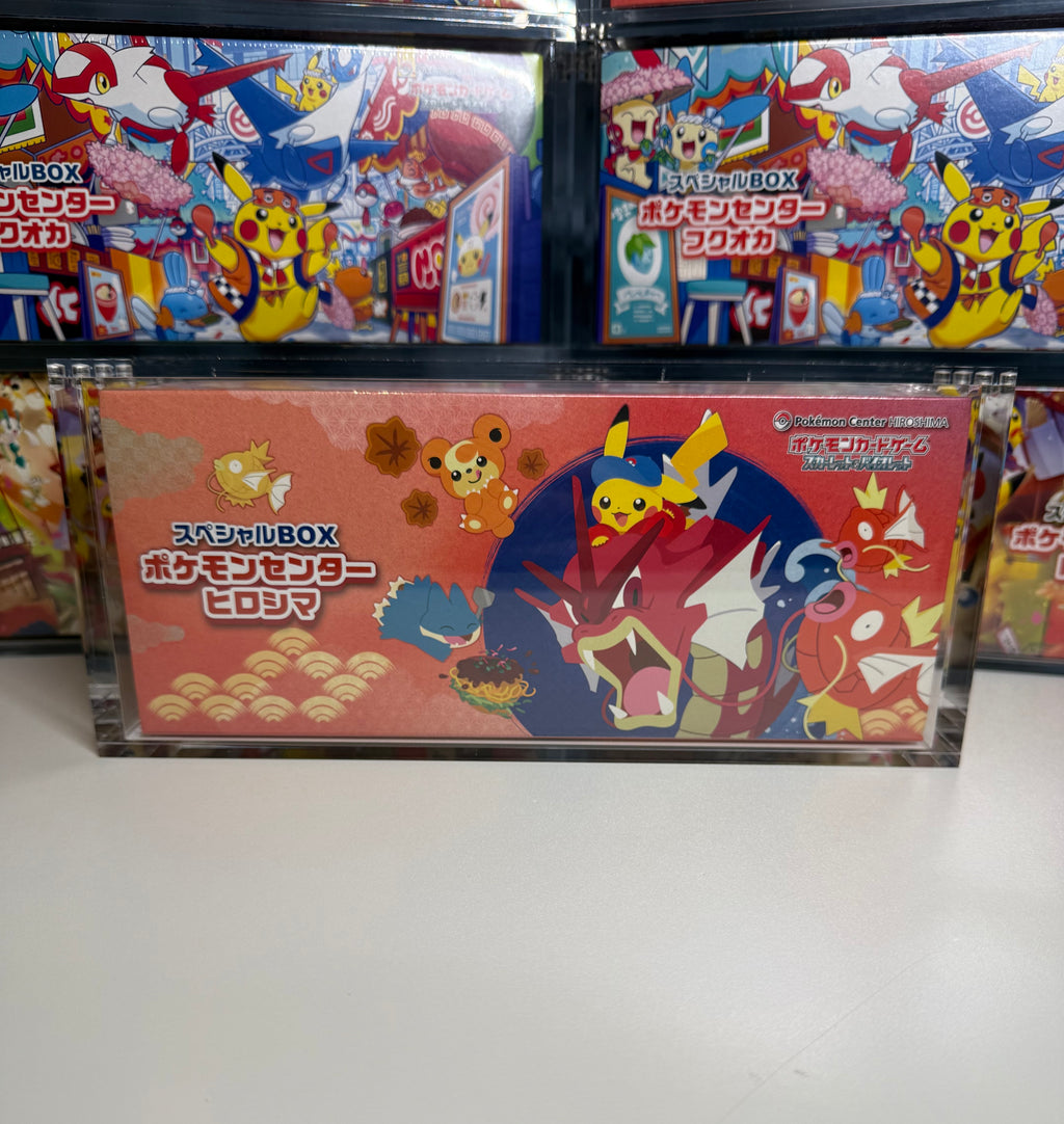 3x Acrylic Case For Pokémon Center Tohoku/Hiroshima/Fukuoka Japanese Special Box