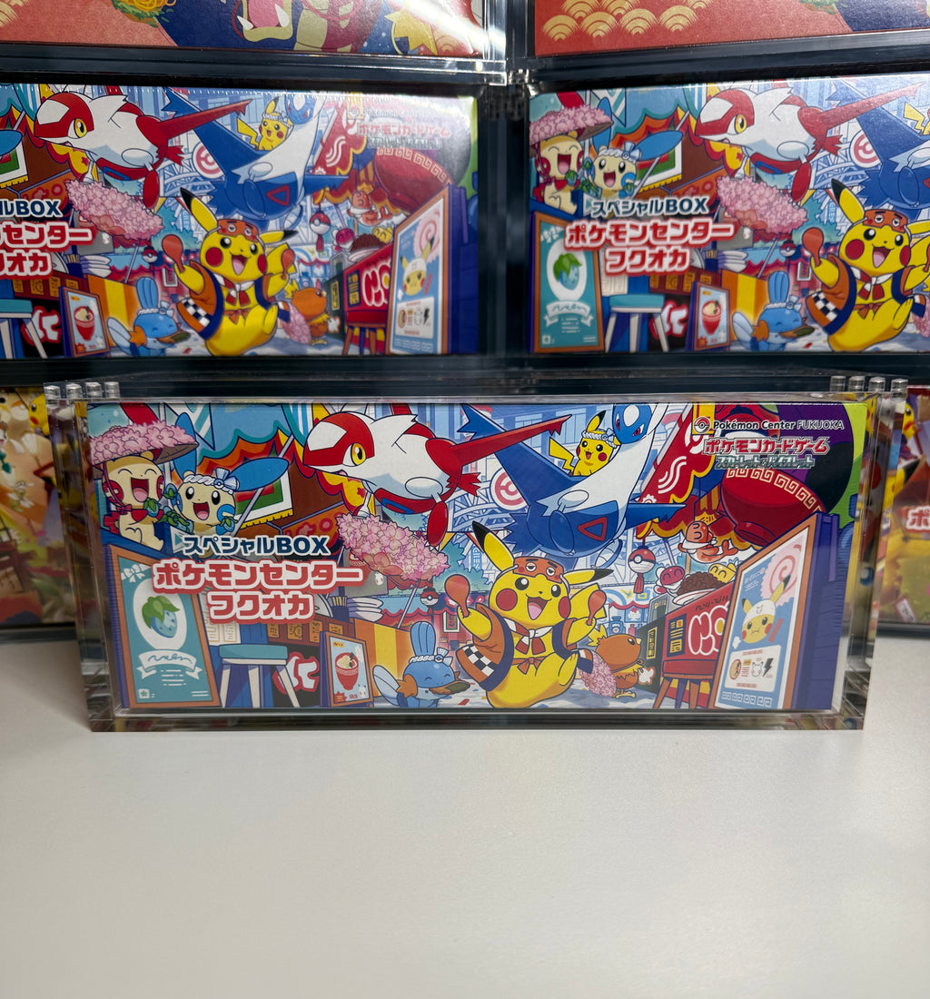 3x Acrylic Case For Pokémon Center Tohoku/Hiroshima/Fukuoka Japanese Special Box