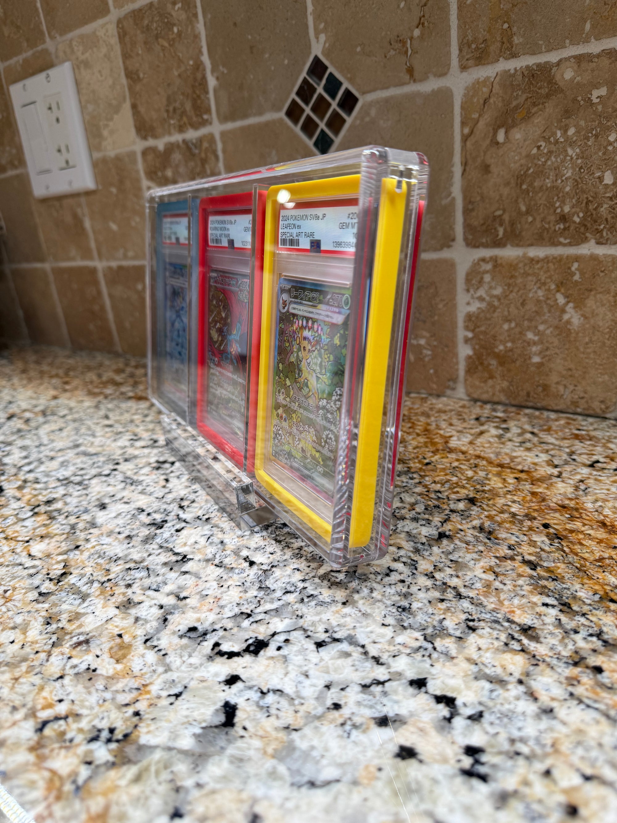 Triple PSA Graded Slab Bumper Acrylic Display Case Magnetic