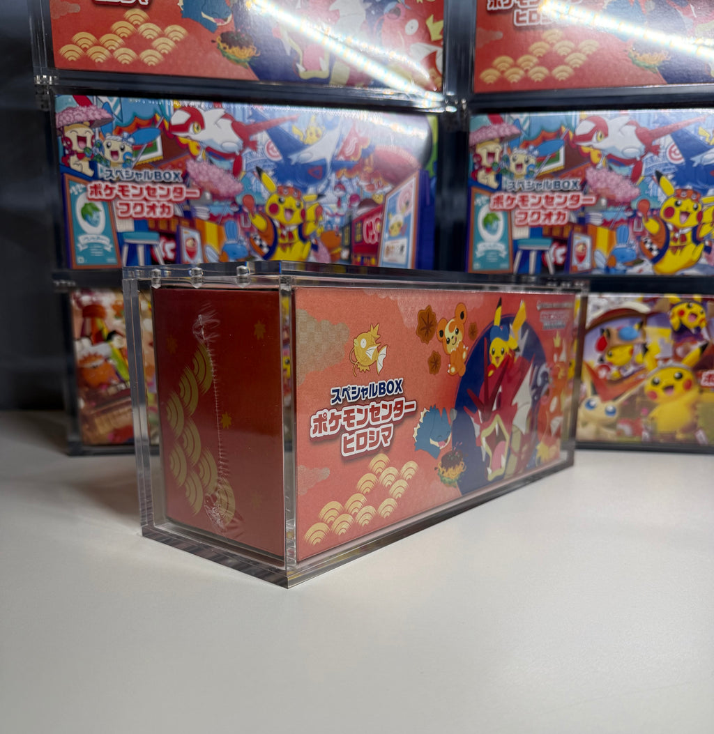 3x Acrylic Case For Pokémon Center Tohoku/Hiroshima/Fukuoka Japanese Special Box