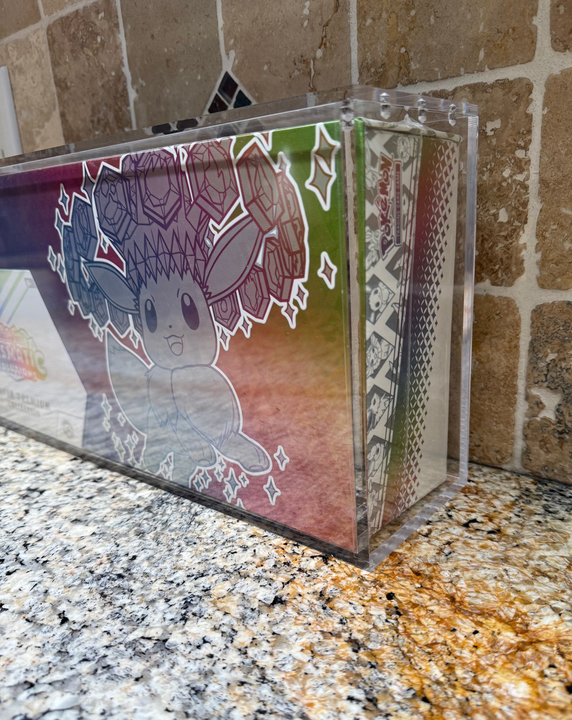 spc pokemon cards Pokémon Prismatic Evolutions SPC Acrylic Display Case – PhantomPacksTCG
