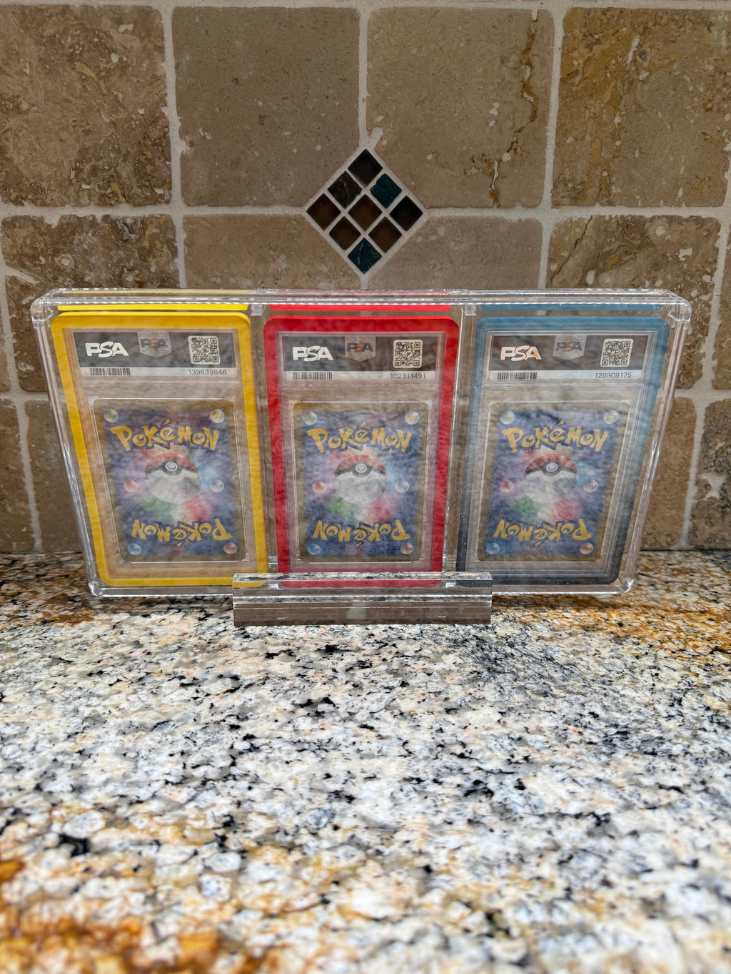 Triple PSA Graded Slab Bumper Acrylic Display Case Magnetic