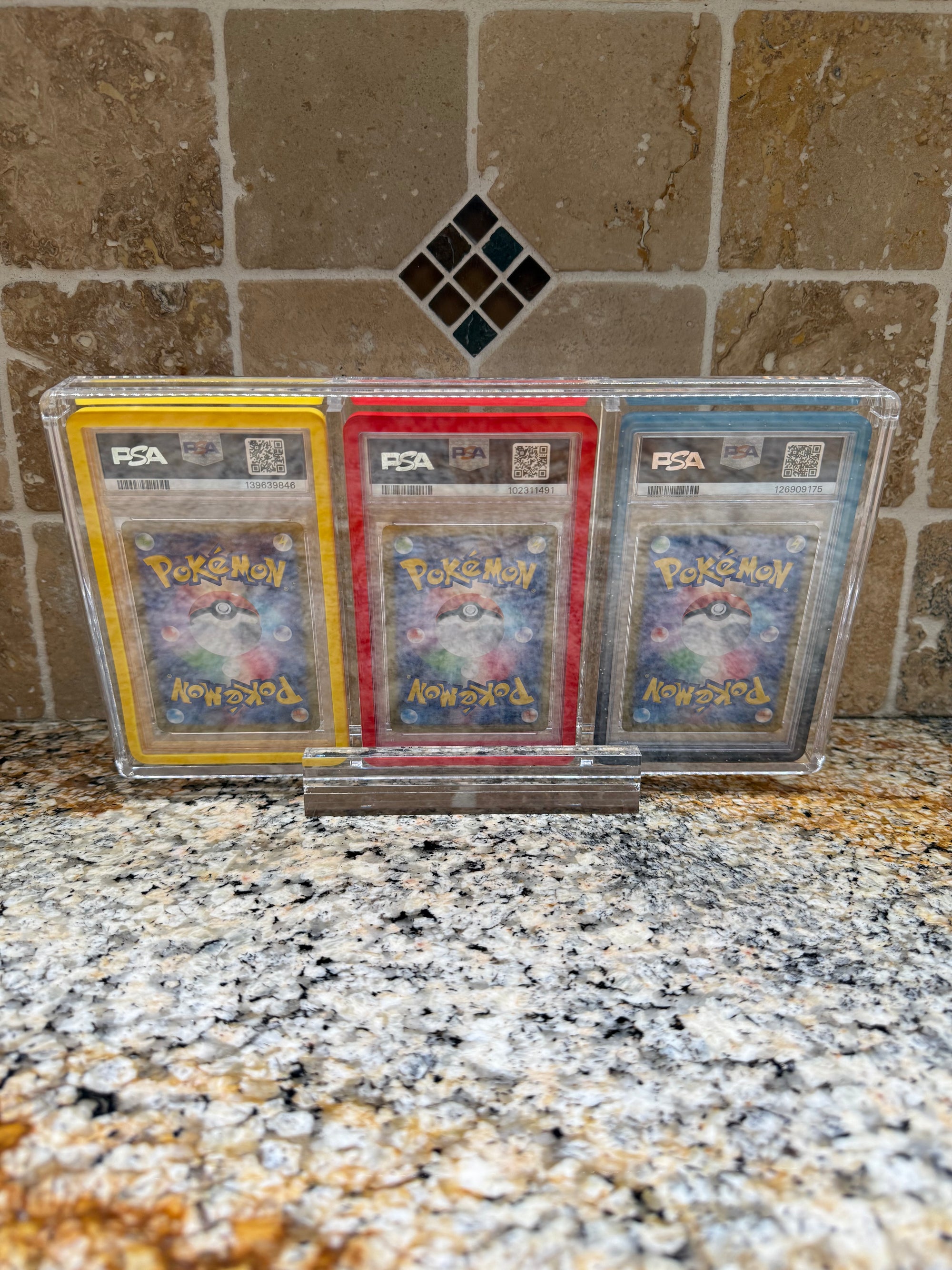 Triple PSA Graded Slab Bumper Acrylic Display Case Magnetic