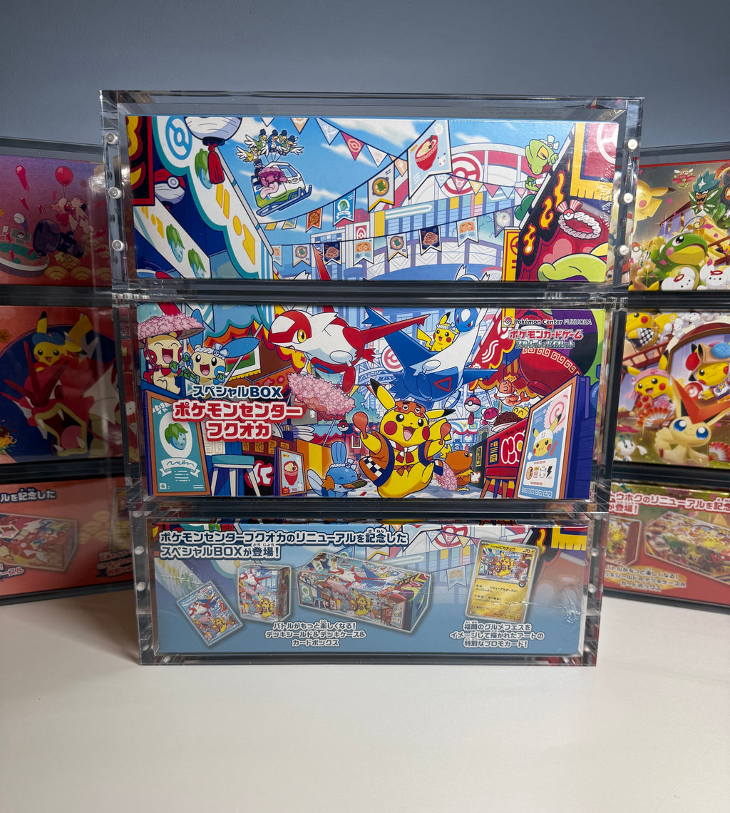 3x Acrylic Case For Pokémon Center Tohoku/Hiroshima/Fukuoka Japanese Special Box