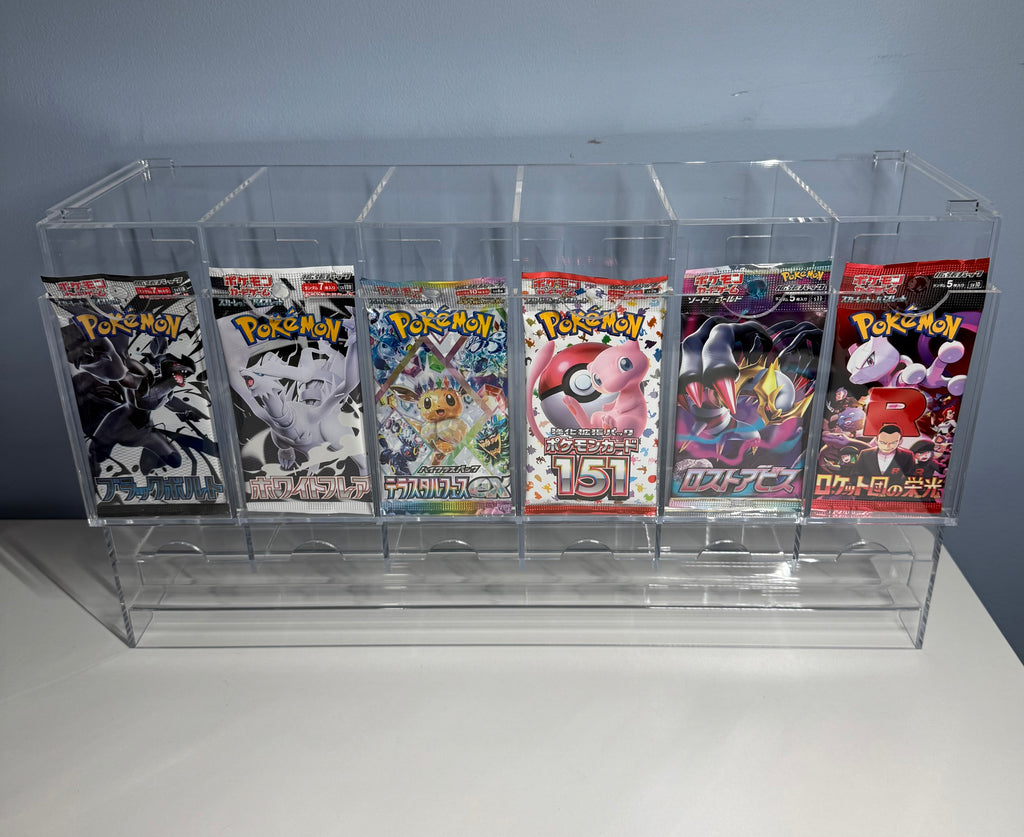 Acrylic 6-Slot Booster Pack Dispenser Display Stand – Pokémon & TCG