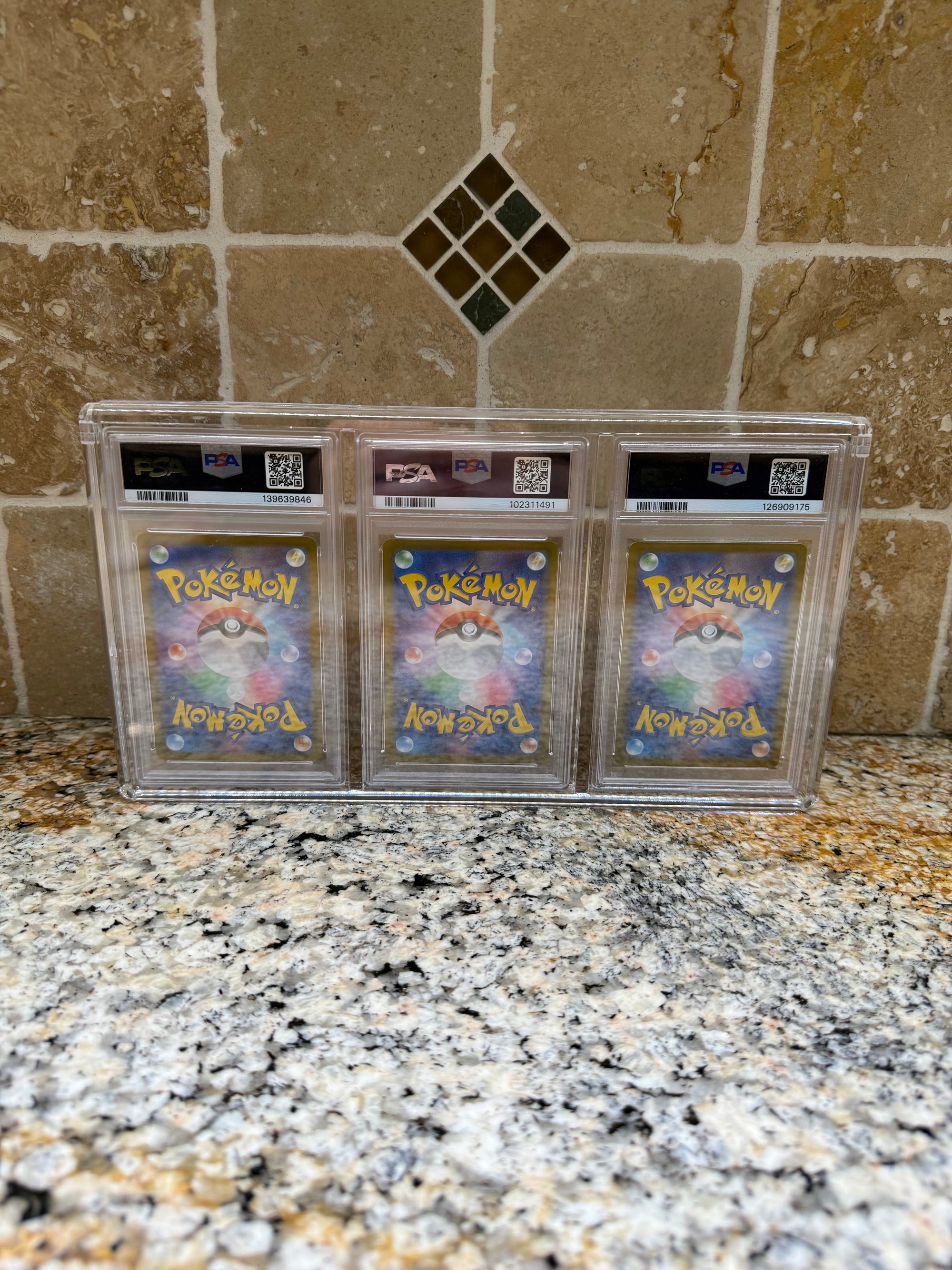 Triple PSA Slab Acrylic Display Case Magnetic Lid