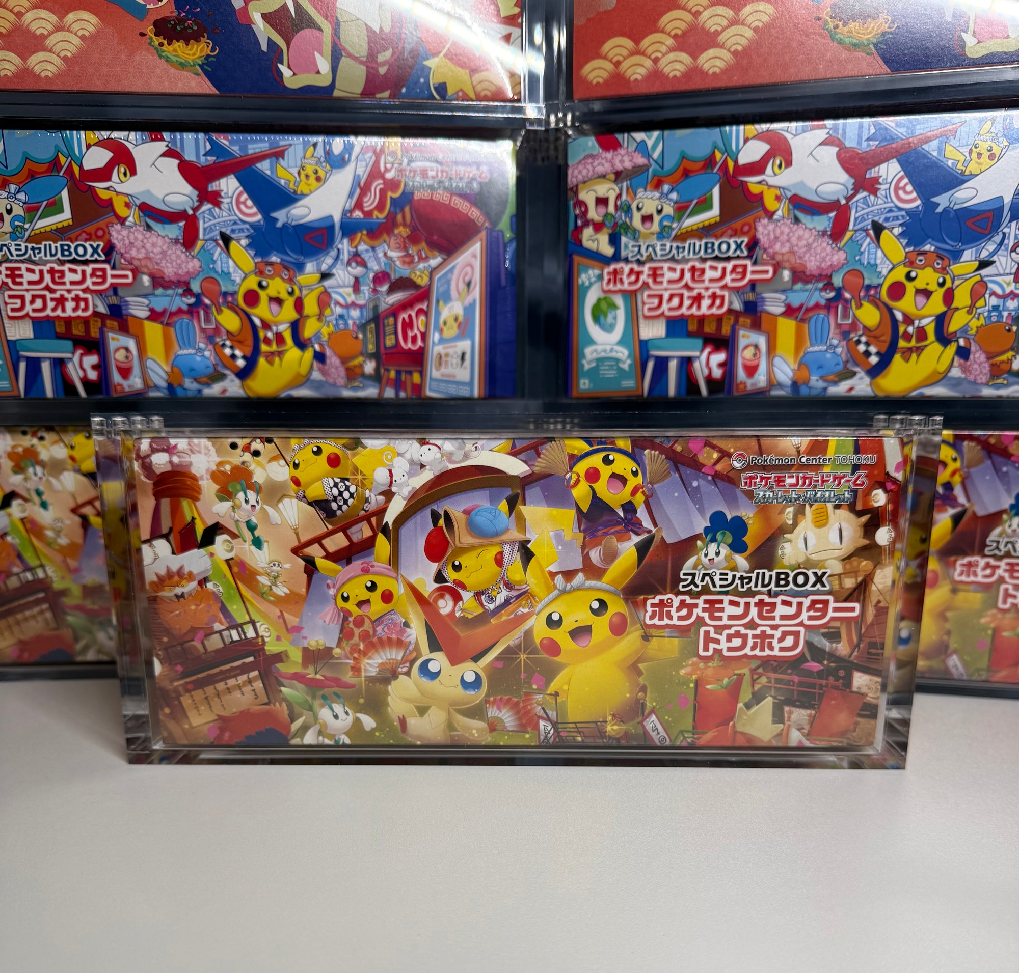PRE ORDER - 3x Acrylic Case For Pokémon Center Tohoku/Hiroshima/Fukuoka Japanese Special Box