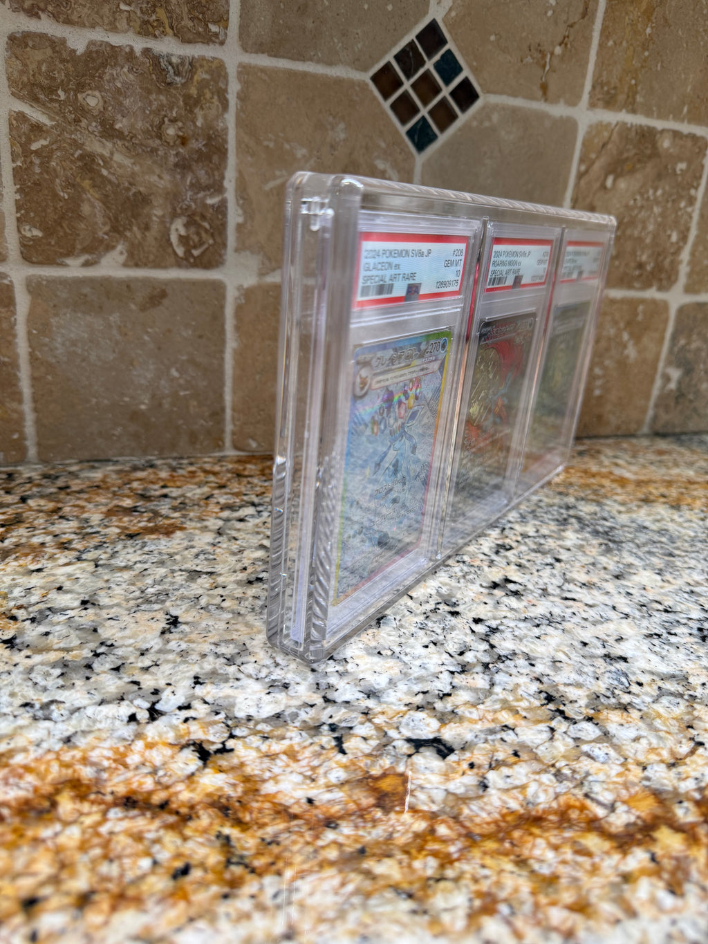 Triple PSA Slab Acrylic Display Case Magnetic Lid