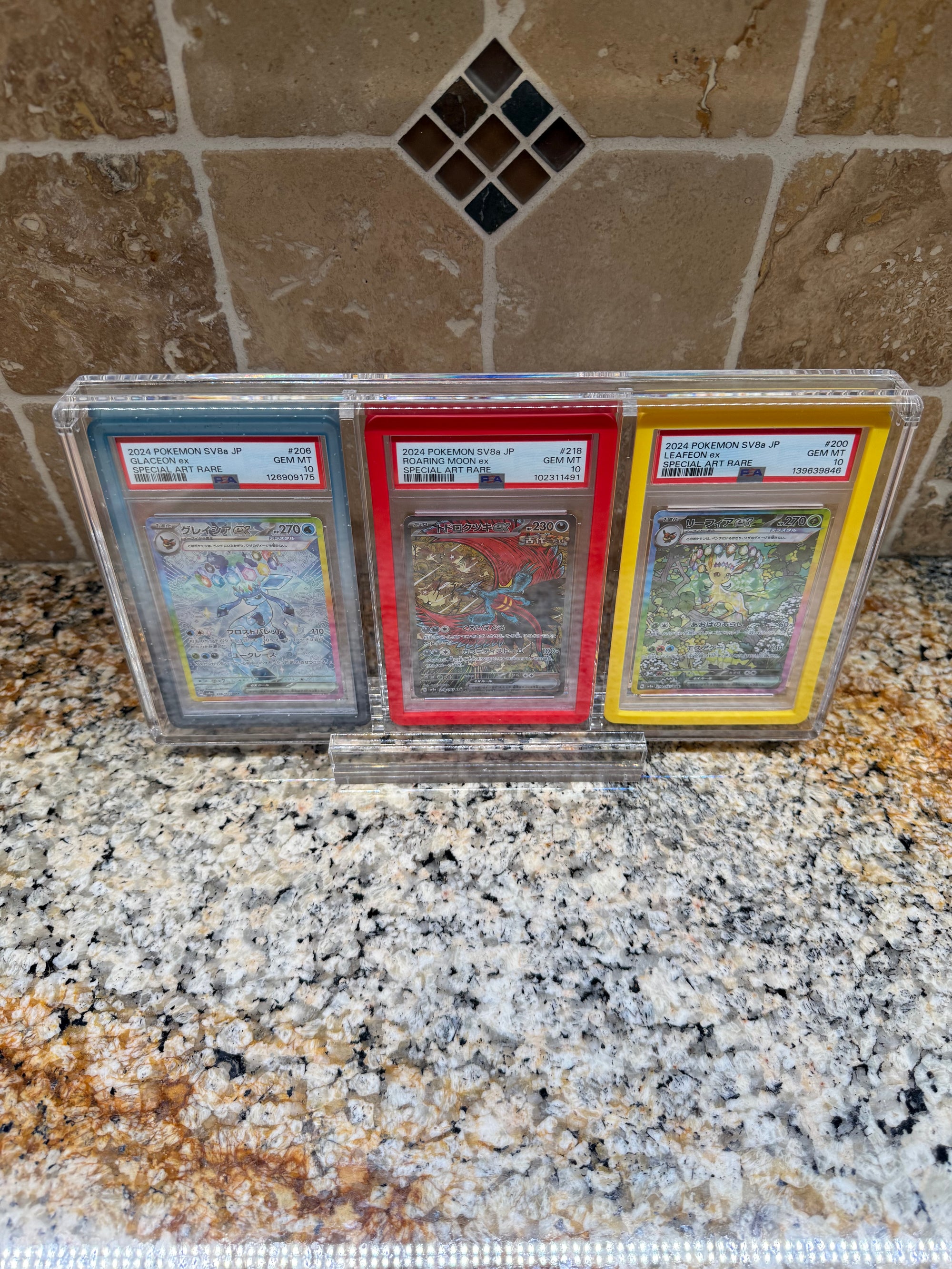 Triple PSA Graded Slab Bumper Acrylic Display Case Magnetic
