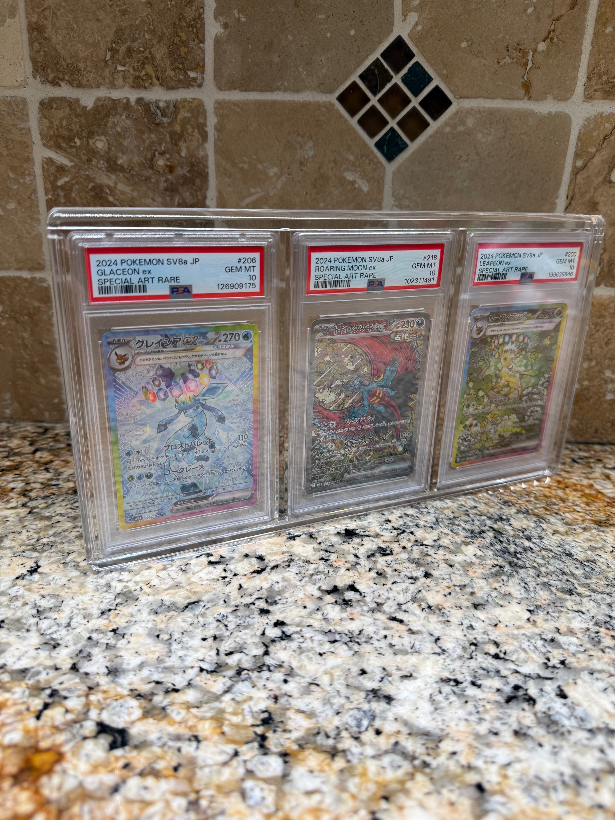 Triple PSA Slab Acrylic Display Case Magnetic Lid