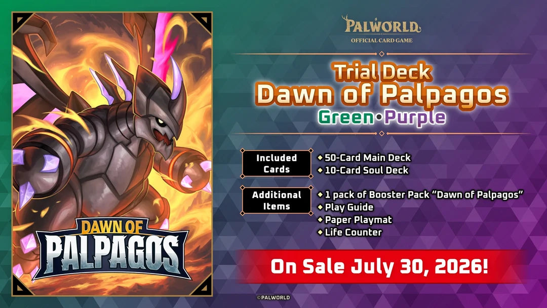 Palworld OFFICIAL CARD GAME: TD02 Dawn of Palpagos Green・Purple Trial Deck (English)